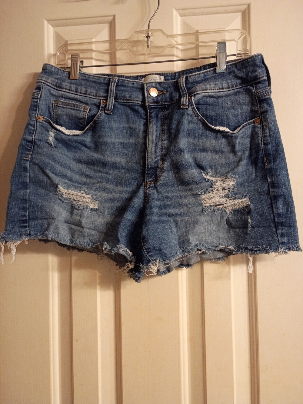 Universal Thread High-Waist Distressed Denim Shorts - Blue